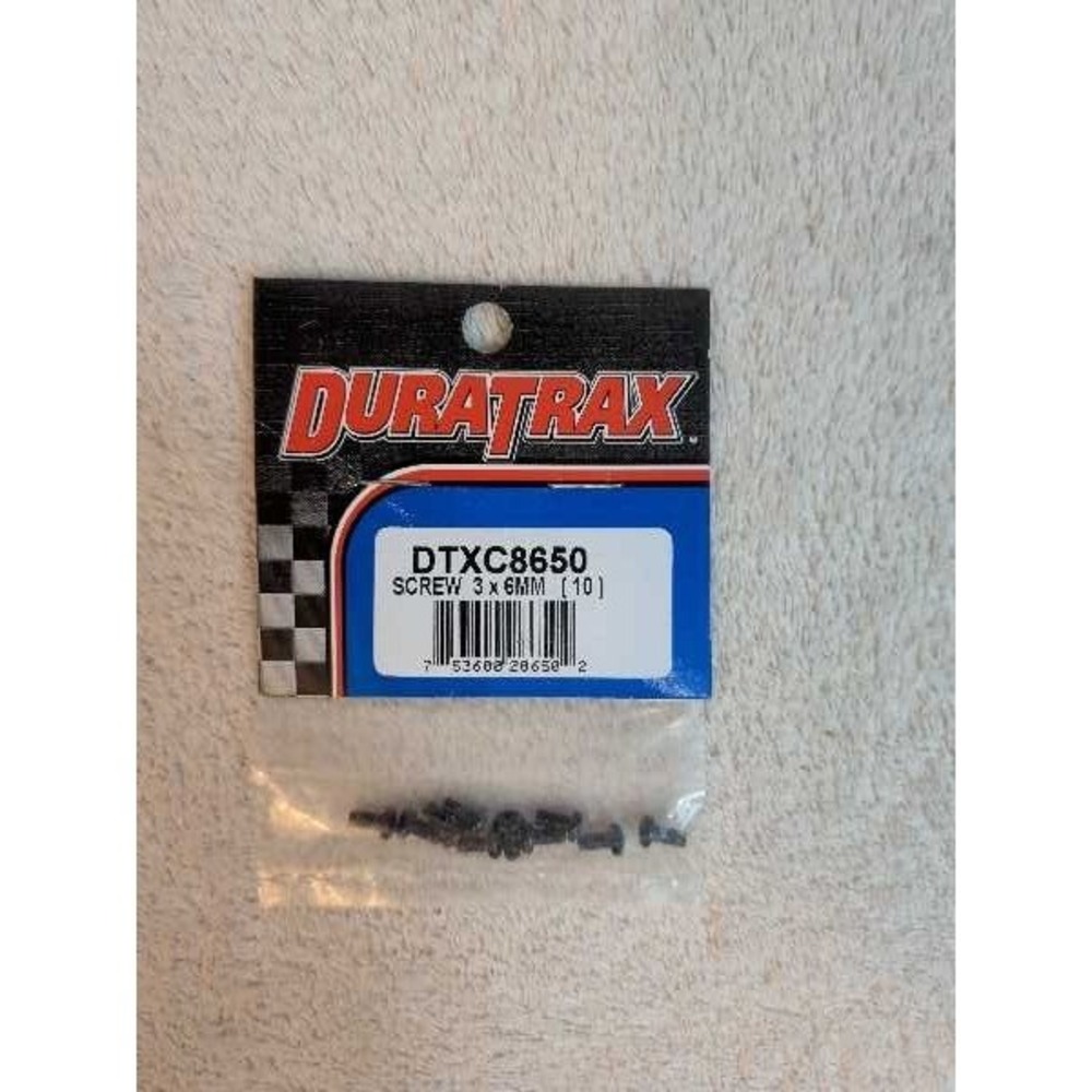 Duratrax DTXC8650 RC Screw 3x6mm 10pk Black Metal New